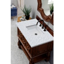 Castilian 36" Free Standing Single Basin Vanity Set with Wood Cabinet and Carrara Marble Vanity Top