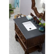 Castilian 36" Free Standing Single Basin Vanity Set with Wood Cabinet and Charcoal Soapstone Quartz Vanity Top