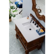 Castilian 36" Free Standing Single Basin Vanity Set with Wood Cabinet and 3cm Quartz Vanity Top