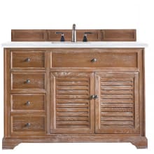 Savannah 48" Free Standing Single Basin Vanity Set with Wood Cabinet and Arctic Fall Stone Composite Vanity Top