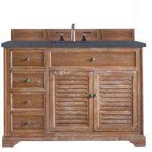 Savannah 48" Free Standing Single Basin Vanity Set with White Oak Cabinet and Charcoal Soapstone Quartz Vanity Top