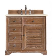 Savannah 36" Free Standing Single Basin Hardwood Vanity Set with Eternal Marfil Quartz Top