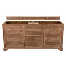 Savannah 72" Double Free Standing Wood Vanity Cabinet Only - Less Vanity Top