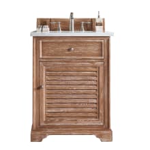 Savannah 26" Free Standing Single Basin Vanity Set with Wood Cabinet and Arctic Fall Stone Composite Vanity Top