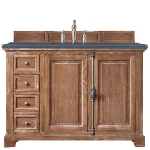 Providence 48" Free Standing Single Basin Vanity Set with White Oak Cabinet and Charcoal Soapstone Quartz Vanity Top