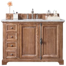 Providence 48" Free Standing Single Basin Vanity Set with White Oak Cabinet and Eternal Jasmine Pearl Quartz Vanity Top