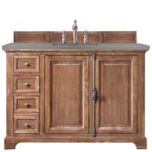 Providence 48" Free Standing Single Basin Vanity Set with White Oak Cabinet and Grey Expo Quartz Vanity Top