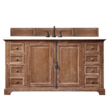 Providence 60" Free Standing Single Basin Vanity Set with Wood Cabinet and 3cm Quartz Vanity Top