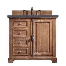 Providence 36" Free Standing Single Basin Vanity Set with White Oak Cabinet and Charcoal Soapstone Quartz Vanity Top