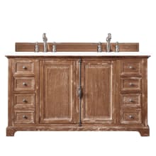 Providence 60" Free Standing Double Basin Vanity Set with Wood Cabinet and 3cm Quartz Vanity Top