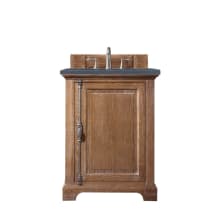 Providence 26" Free Standing Single Basin Vanity Set with White Oak Cabinet and Charcoal Soapstone Quartz Vanity Top
