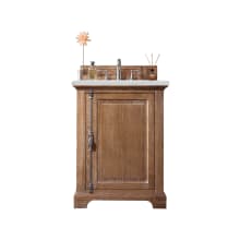 Providence 26" Free Standing Single Basin Hardwood Vanity Set with 3 cm Ethereal Noctis Quartz Vanity Top and Rectangular Sink