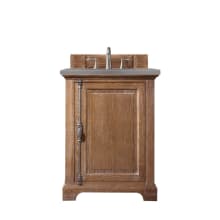 Providence 26" Free Standing Single Basin Vanity Set with White Oak Cabinet and Grey Expo Quartz Vanity Top