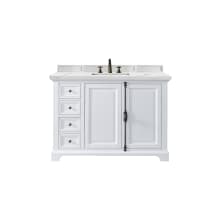 Providence 48" Free Standing Single Basin Hardwood Vanity Set with 3 cm Ethereal Noctis Quartz Vanity Top and Rectangular Sink