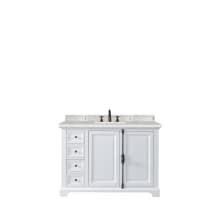 Providence 48" Free Standing Single Basin Hardwood Vanity Set with Eternal Serena Quartz Top