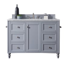 Copper Cove Encore 48" Single Basin Poplar Wood Vanity Set with USB/Electrical Outlet and Stone Composite Vanity Top