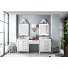 Copper Cove Encore 86" Free Standing Double Basin Vanity Set with Wood Cabinet and 3cm Quartz Vanity Top
