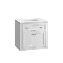 Chicago 30" Single Basin Poplar Wood Vanity Set with 3cm White Zeus Quartz Vanity Top and Rectangular Sink