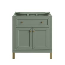 Chicago 30" Free Standing or Wall Mounted Single Basin Poplar Wood Vanity Cabinet Only