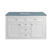 Chicago 48" Free Standing or Wall Mounted Single Basin Poplar Wood Vanity Set with 3 cm Cala Blue Quartz Vanity Top and Rectangular Sink