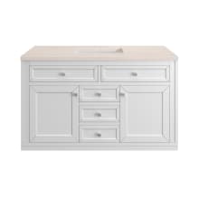 Chicago 48" Free Standing or Wall Mounted Single Basin Poplar Wood Vanity Set with 3 cm Eternal Marfil Quartz Vanity Top and Rectangular Sink