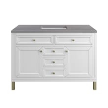 Chicago 48" Free Standing or Wall Mounted Single Basin Poplar Wood Vanity Set with 3 cm Grey Expo Quartz Vanity Top and Rectangular Sink