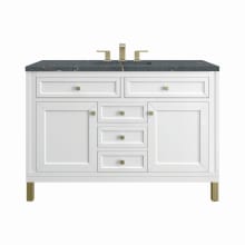 Chicago 48" Single Basin Wood Vanity Set with 3cm Parisien Bleu Silestone Quartz Vanity Top and Rectangular Sink