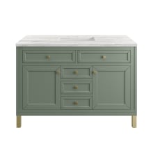 Chicago 48" Free Standing or Wall Mounted Single Basin Poplar Wood Vanity Set with 3 cm Arctic Fall Solid Surface Vanity Top and Rectangular Sink