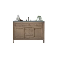 Chicago 48" Free Standing or Wall Mounted Single Basin Poplar Wood Vanity Set with 3 cm Cala Blue Quartz Vanity Top and Rectangular Sink