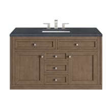 Chicago 48" Free Standing or Wall Mounted Single Basin Poplar Wood Vanity Set with 3 cm Charcoal Soapstone Quartz Vanity Top and Rectangular Sink