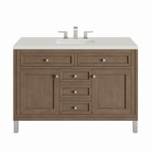 Chicago 48" Single Basin Wood Vanity Set with 3cm Lime Delight Silestone Quartz Vanity Top and Rectangular Sink