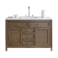 Chicago 48" Single Basin Poplar Wood Vanity Set with 3cm White Zeus Quartz Vanity Top and Rectangular Sink