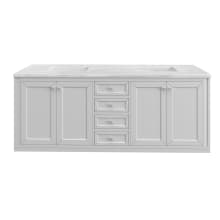 Chicago 72" Free Standing or Wall Mounted Double Basin Poplar Wood Vanity Set with 3 cm Arctic Fall Solid Surface Vanity Top and Rectangular Sinks