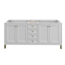 Chicago 72" Free Standing or Wall Mounted Double Basin Poplar Wood Vanity Cabinet Only