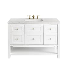 Breckenridge 48" Single Basin Wood Vanity Set with 3cm Eternal Jasmine Pearl Silestone Quartz Vanity Top and Rectangular Sink - 8" Faucet Centers