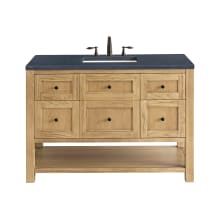 Breckenridge 48" Single Basin Wood Vanity Set with 3cm Charcoal Soapstone Silestone Quartz Vanity Top and Rectangular Sink - 8" Faucet Centers