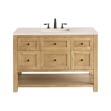 Breckenridge 48" Single Basin Wood Vanity Set with 3cm Eternal Marfil Silestone Quartz Vanity Top and Rectangular Sink - 8" Faucet Centers