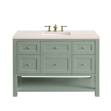 Breckenridge 48" Single Basin Wood Vanity Set with 3cm Eternal Marfil Silestone Quartz Vanity Top and Rectangular Sink - 8" Faucet Centers