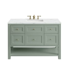 Breckenridge 48" Single Basin Wood Vanity Set with 3cm Ethereal Noctis Silestone Quartz Vanity Top and Rectangular Sink - 8" Faucet Centers