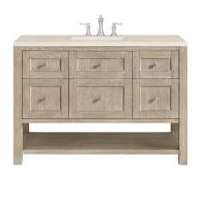 Breckenridge 48" Single Basin Wood Vanity Set with 3cm Eternal Marfil Silestone Quartz Vanity Top and Rectangular Sink - 8" Faucet Centers
