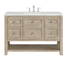 Breckenridge 48" Single Basin Wood Vanity Set with 3cm Ethereal Noctis Silestone Quartz Vanity Top and Rectangular Sink - 8" Faucet Centers