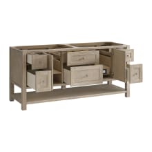 Breckenridge 72" Double Basin Wood Vanity Cabinet Only with USB Port and Electrical Outlet