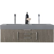 Mercer Island 59" Double Basin Poplar Wood Vanity Set with Stone Composite Top with USB/Electrical Outlets