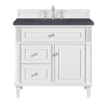 Lorelai 36" Single Basin Wood Vanity Set with 3cm Charcoal Soapstone Silestone Quartz Vanity Top and Rectangular Sink - 8" Faucet Centers