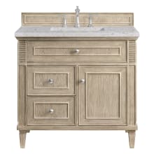 Lorelai 36" Single Basin Wood Vanity Set with 3cm Eternal Jasmine Pearl Silestone Quartz Vanity Top and Rectangular Sink - 8" Faucet Centers