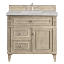 Lorelai 36" Single Basin Wood Vanity Set with 3cm Victorian Silver Silestone Quartz Vanity Top and Rectangular Sink - 8" Faucet Centers