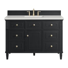 Lorelai 48" Single Basin Wood Vanity Set with 3cm Lime Delight Silestone Quartz Vanity Top, Rectangular Sink and Electrical Outlet - 8" Faucet Centers