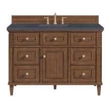 Lorelai 48" Single Basin Wood Vanity Set with 3cm Charcoal Soapstone Silestone Quartz Vanity Top and Rectangular Sink - 8" Faucet Centers