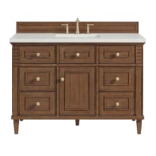 Lorelai 48" Single Basin Wood Vanity Set with 3cm Lime Delight Silestone Quartz Vanity Top, Rectangular Sink and Electrical Outlet - 8" Faucet Centers