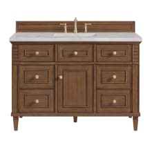 Lorelai 48" Single Basin Wood Vanity Set with 3cm Victorian Silver Silestone Quartz Vanity Top and Rectangular Sink - 8" Faucet Centers